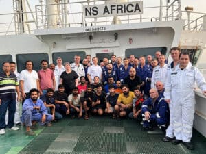 Rescued seafarers on board NS Africa