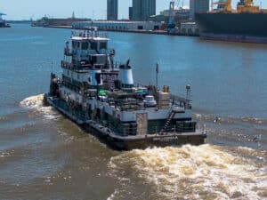 4,200 hp towing vessel on water