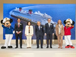 New Disney ship for Japan served as backdrop at announcement