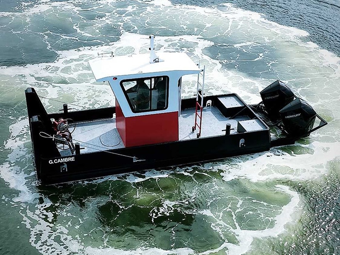 The Raptor is a compact and versatile push vessel specifically engineered for small dredging and dock companies operating across the United States.