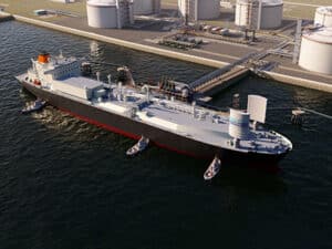 LNG carrier fitted with wind Challenger sails