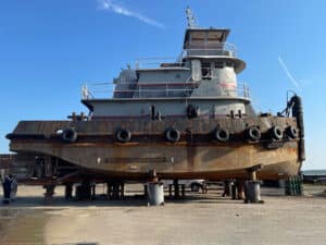 Jacqueline A following salvage after the sinking.