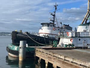 Tug that was to ha ve towed decommissioned ferries has been abandoned