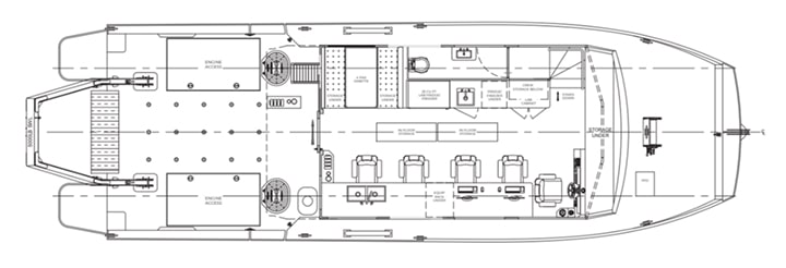 catamaran research vessel plan view