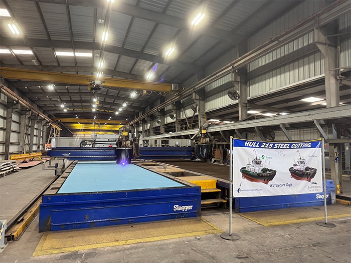 Maritime Journal News Infomarine ESG Cuts Steel For First Of Four New Saltchuck Marine