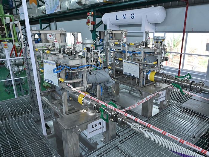 LNG/ammonia bunkering skid